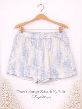 Allie Rose Tie Dye Flowy Shorts Lined Pockets Boho Size Large